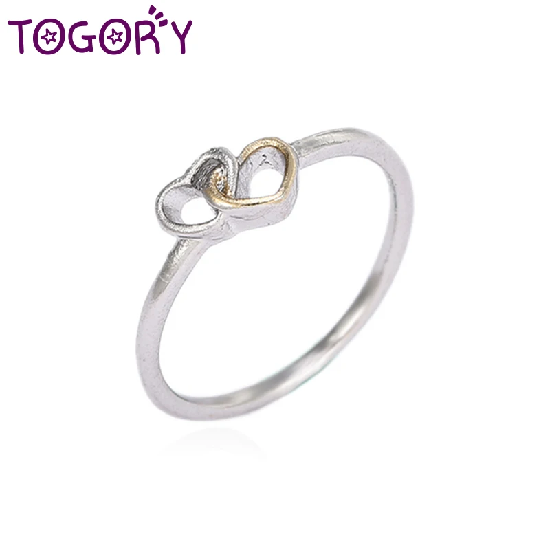 TOGORY, модное Фирменное кольцо с бантом, складываемое, микро кольцо, CZ, кольцо на палец для женщин, лучший подарок, ювелирное изделие