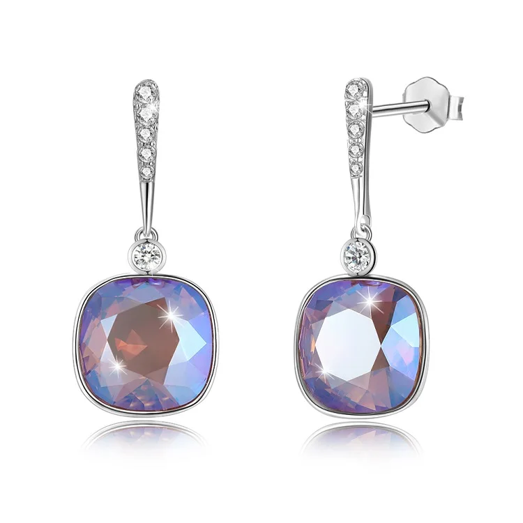 LEKANI кристаллы от Swarovski кошка жемчужные серьги 925 женские серьги ювелирные изделия Элегантный шик простой Brincos 11 цветов подарок