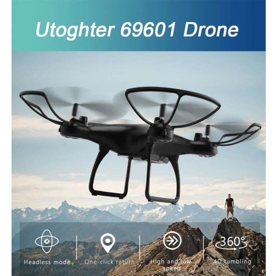 Utoghter 69601 RC Дрон 2 4 ГГц Wifi FPV с камерой 720P высота удержания 3D флип Безголовый