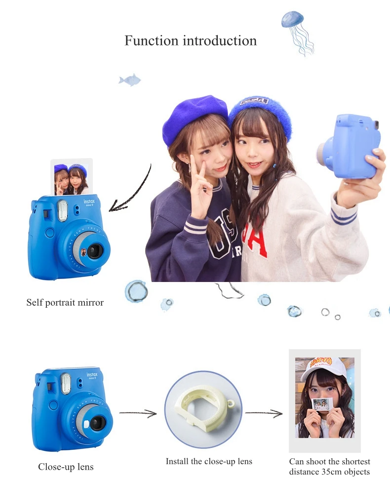 Imaging camera Instax mini9 фотопринтер фазовая машина mini8 upgrade Мини карманный принтер