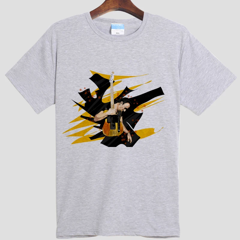 Брюс Спрингстин DIY мужская с коротким рукавом Футболки хлопок Круглым воротом 012