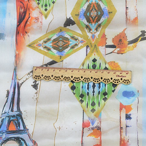 Красочный мультяшный мир граффити чистый шелк шелковая ткань органза 14momme 55