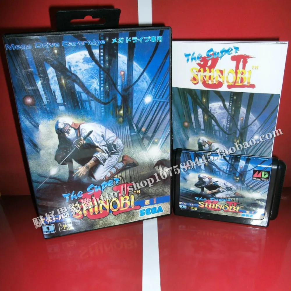 Sega MD игры супер shinobi 2 II с коробкой и руководством для 16 бит игровой картридж Megadrive