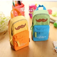 free shipping creative design pencil bag students pencil bag creative styling moustache pencil case beard genuine canvas bag