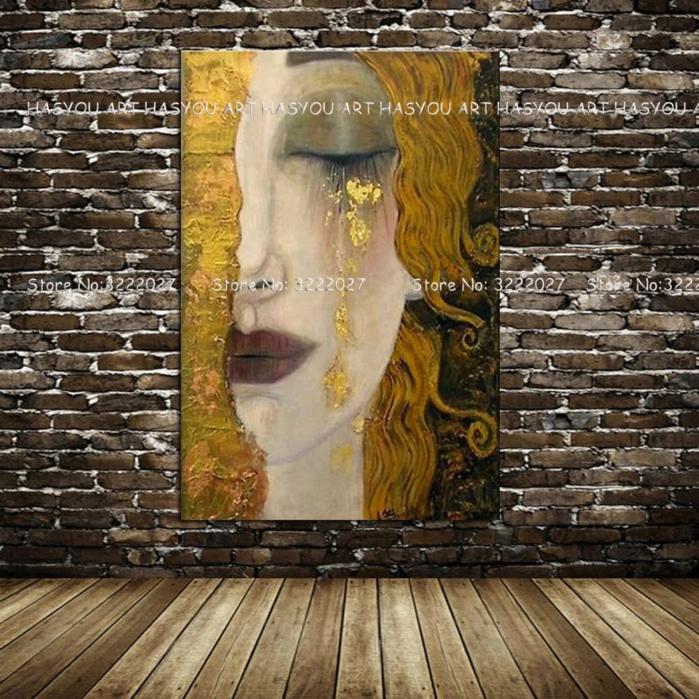 Картина на холсте Золотые слезы by картина Густава Климта Современная маслом квардро настенные картины для