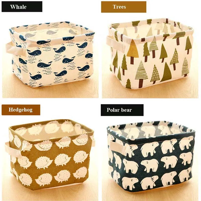 Домашний Ящик для хранения органайзер одежды из хлопка и льна складной офисный