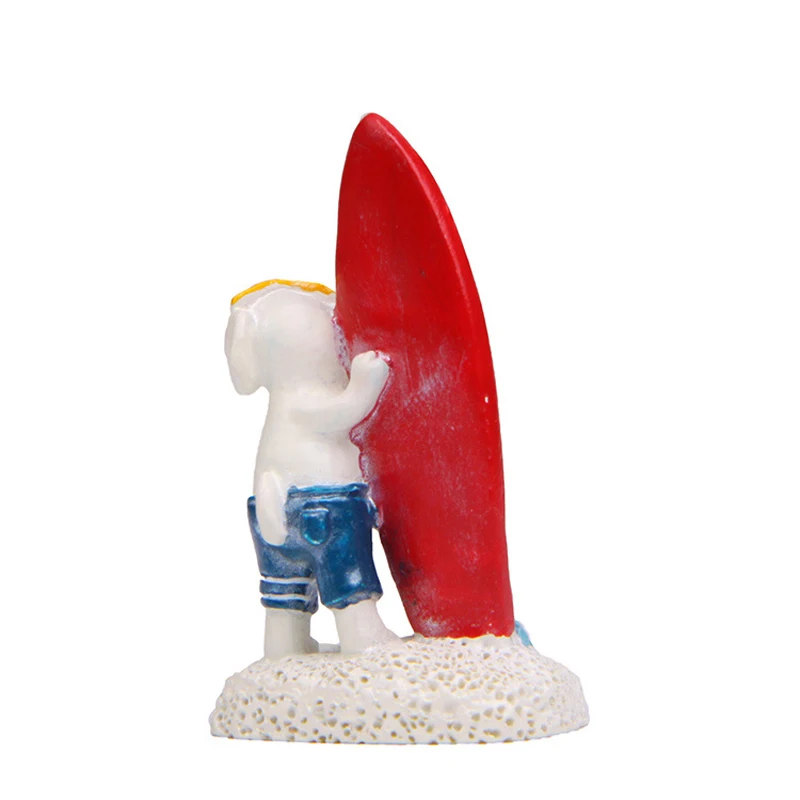 

1pcs Kawaii Surfing Puppy Model Toys Resin Zakka Dog Figure Toys Children Toy Ornaments Home Decor