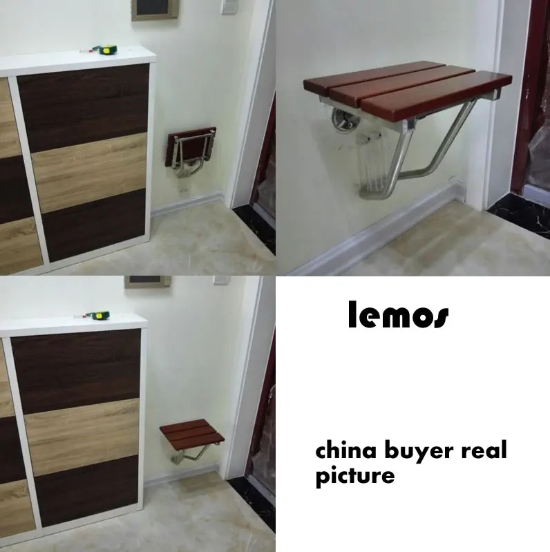 wall chair seat Solid wood folding shower spacing saving mounted morden relaxation |