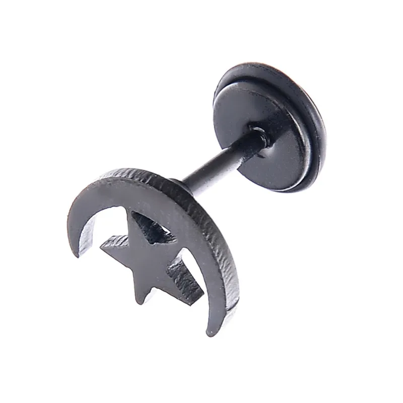 Серьги-гвоздики в стиле панк для мужчин и женщин ювелирные украшения со звездами