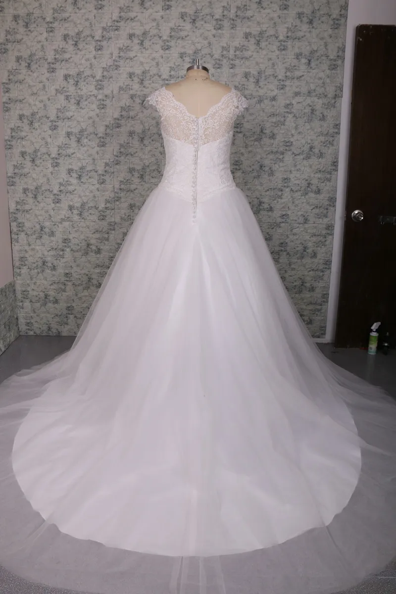 Mucielee Vestidos De Novia Линия Тюль старинные аппликации свадебное платье кружевной халат