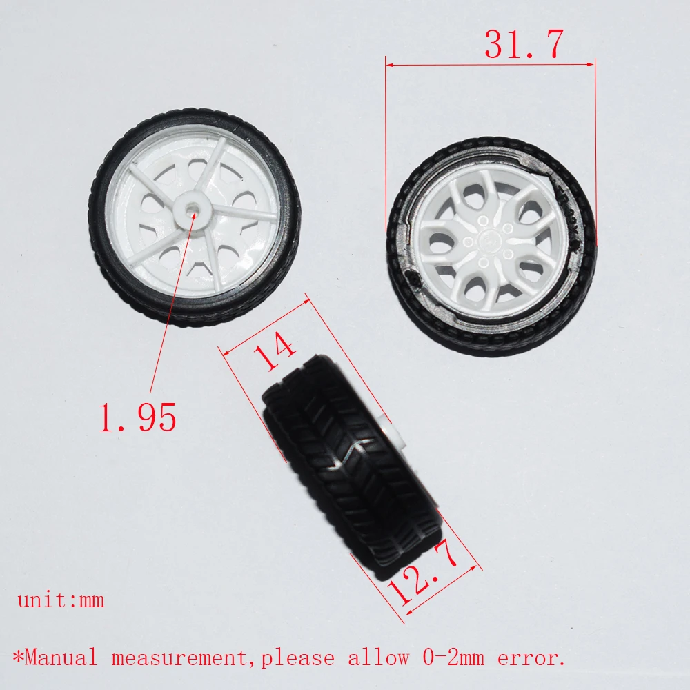 10/100 шт. 2x32 мм резиновое колесо Радиоуправляемый автомобиль самолёт Робот детские игрушки для мальчиков diy Детские аксессуары Монтессори черные WR322AH