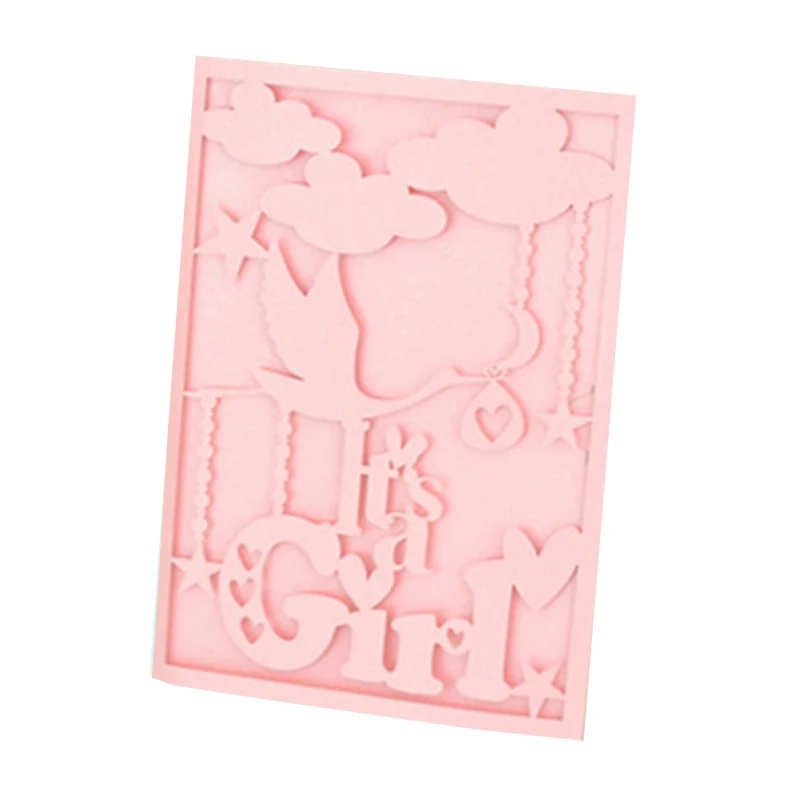 It's a girl baby shower supplies laser cut wedding invitation card | Дом и сад