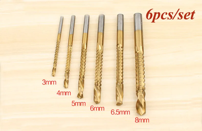 Набор спиральных сверл 6 шт./компл. многофункциональные высокоскоростные