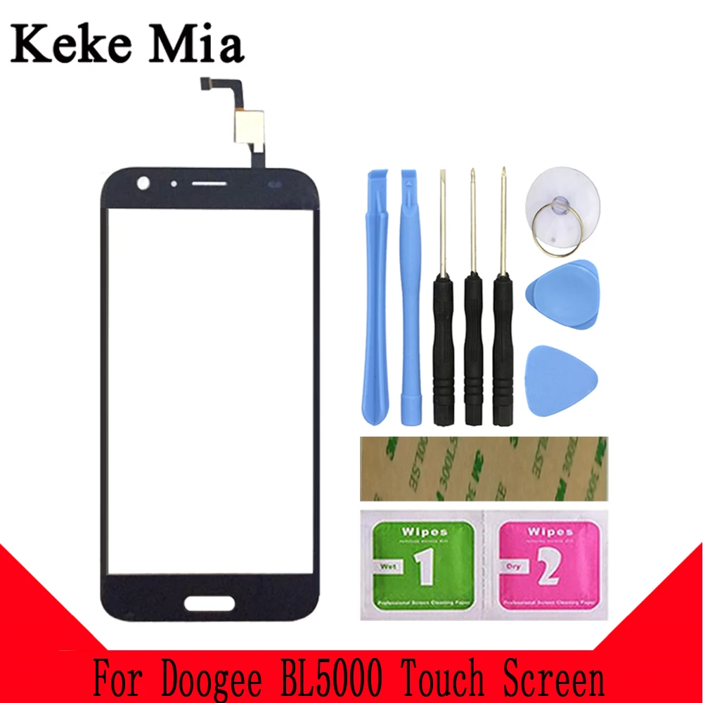 Black With Tools Keke Миа 5,5 дюймов Для Doogee bl5000 Сенсорная панель дигитайзер Переднее стекло Замена объектива Запчасти BL 5000 инструменты - Цвет: Black With Tools