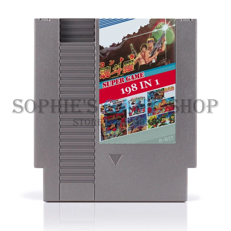 

Super 198 In 1 No Repeated Games Region Free Game Card For 72 Pin 8 Bit Game Player