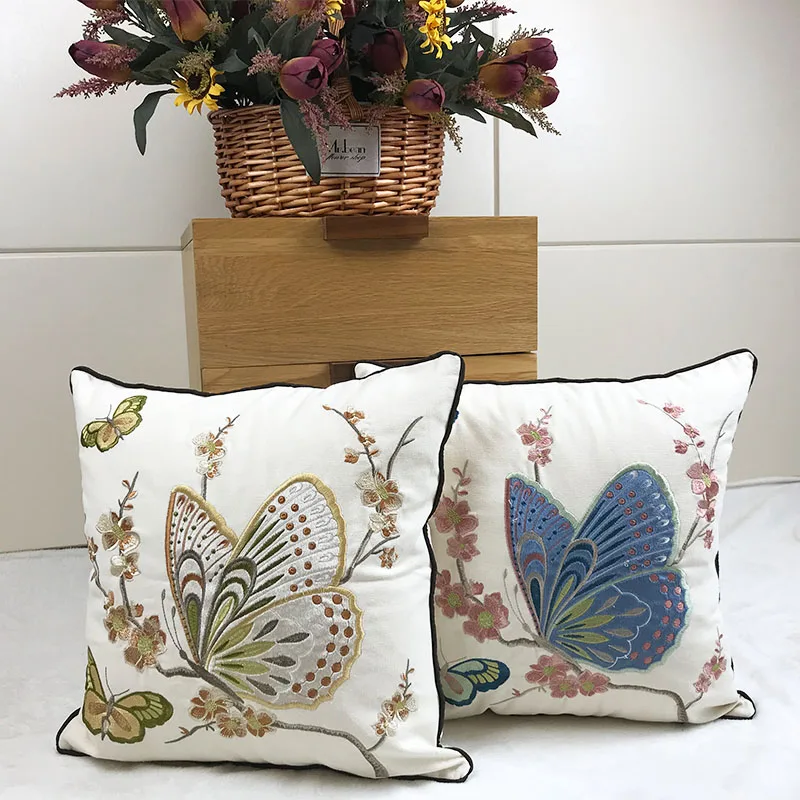 Красочный домашний декор вышитая наволочка для подушки бабочка геометрический