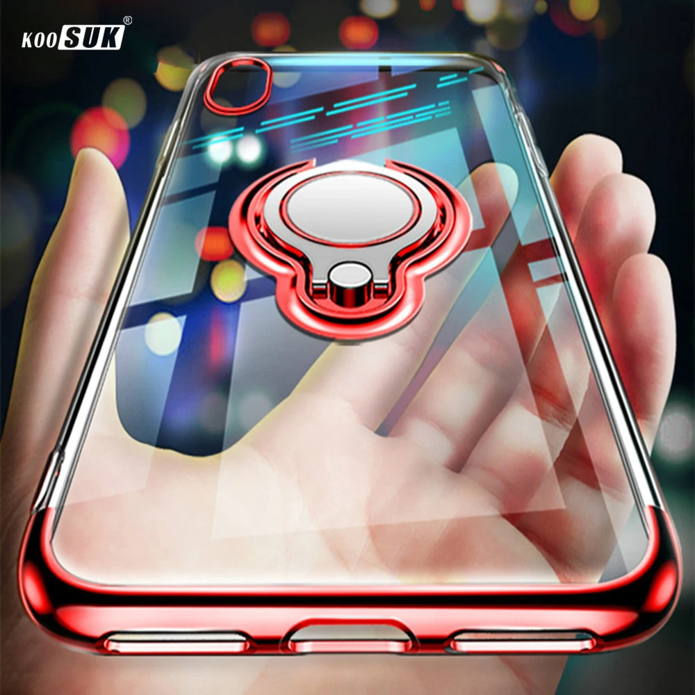 Роскошный прозрачный кольцевой чехол для iPhone Xs Max покрывающий три секции