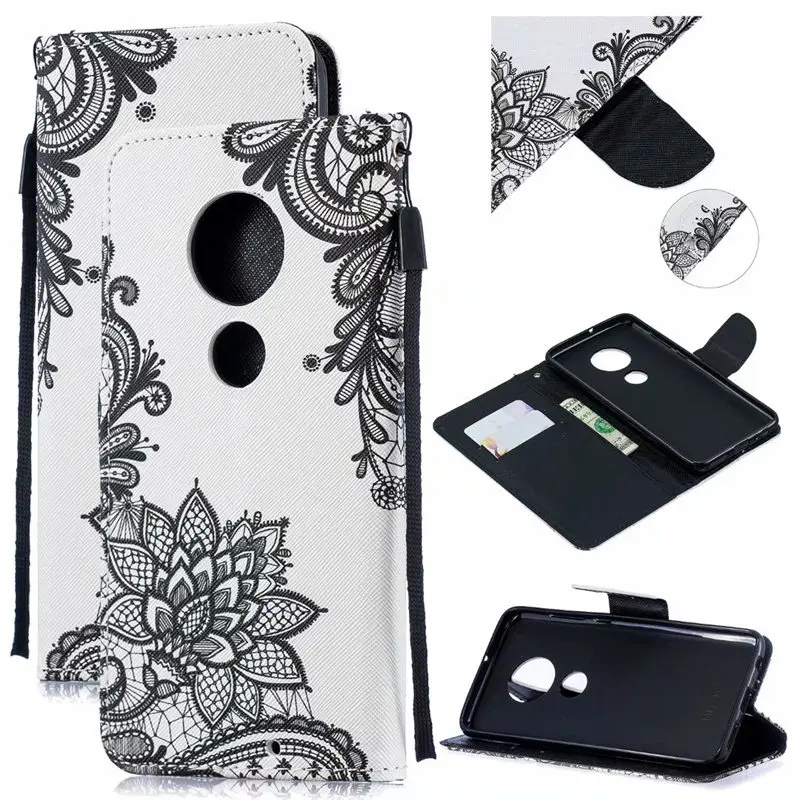 COOLY кожаный бумажник флип-чехол для Motorola Moto G5S G6 G7 Plus X4 One power P30 Play P30Note чехол для телефона с изображением кошачьего листа мрамора