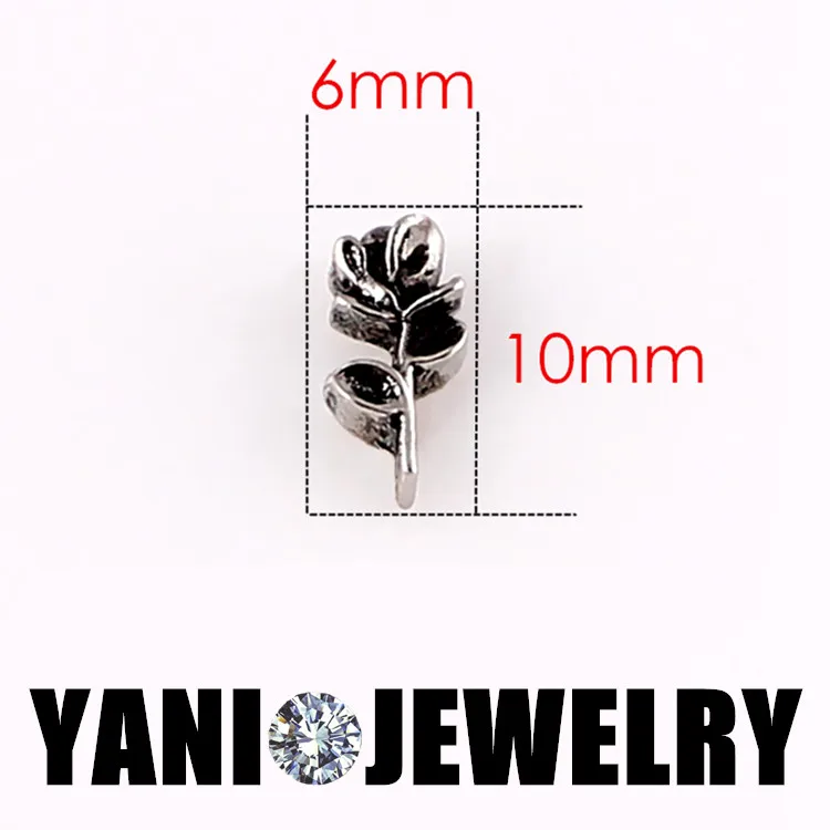 

20pcs/lot Vintage Silver Rose Flower Charms For Glass Floating Locket Jewelry