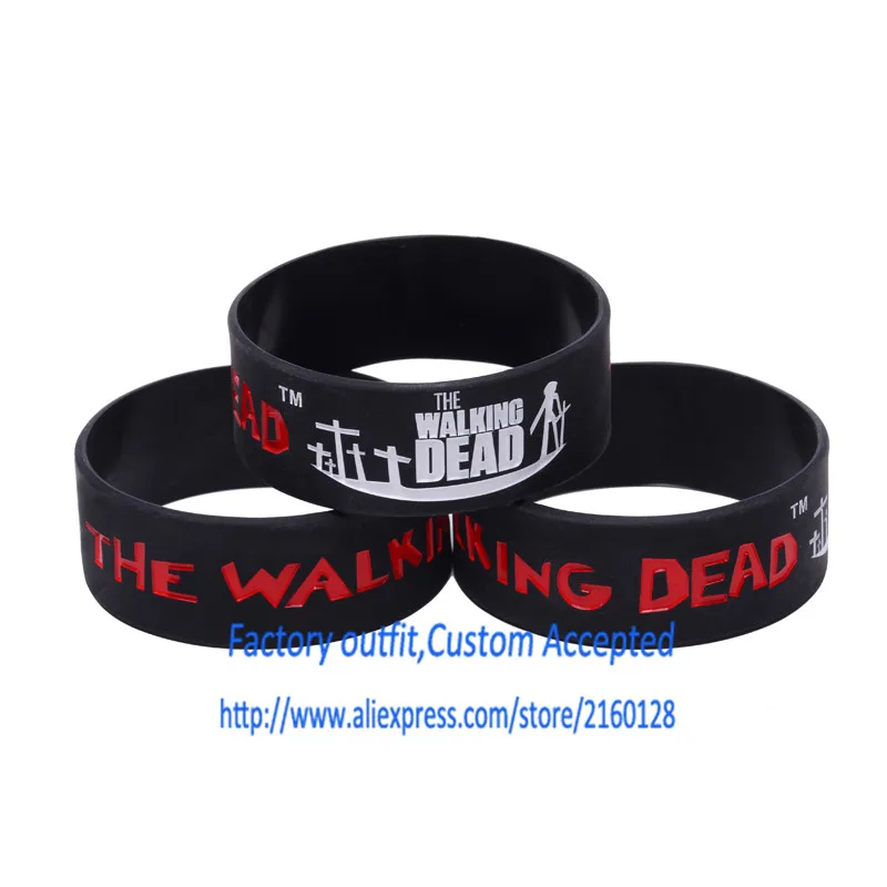 1 шт. The Walking Dead/Силиконовый браслет/1 дюймов силиконовый ремешок/силиконовые
