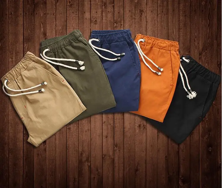 Мужские джоггеры повседневные хлопковые с манжетами в стиле Харадзюку летние