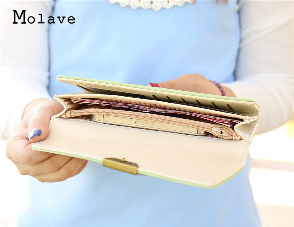MOLAVE Новая мода дизайнер Farbe скрабы Lange Frauen портфели Damen Mickey Geldborse geldborsen Холтер дам Tasche Sep14