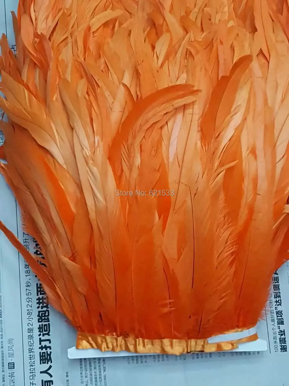 10Meters/lot!30-35cm Wide Dyed Orange Colour Coque Tail Feather Fringe Trimming Carnival Costume | Дом и сад