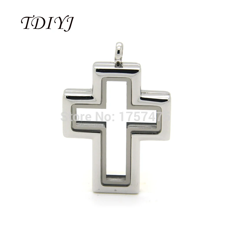 

TDIYJ 5pcs Wholesale 30mm*38mm Magnetic Stainless Steel Cross Plain Locket as Gifts for Women Pendants Jewelry