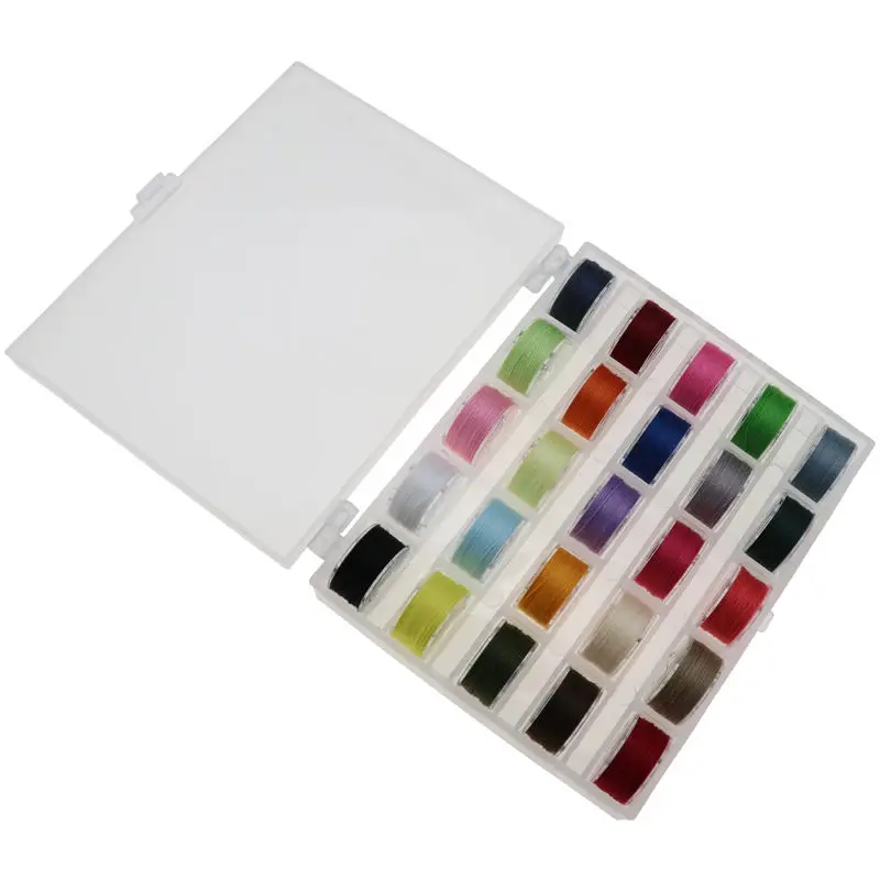 25PCS wired bobbin 1 Пустая коробка с 25 бобины для шитья машины пластиковые катушки для дома ручной работы аксессуары Швейные Инструменты - Цвет: 25PCS wired bobbin 1