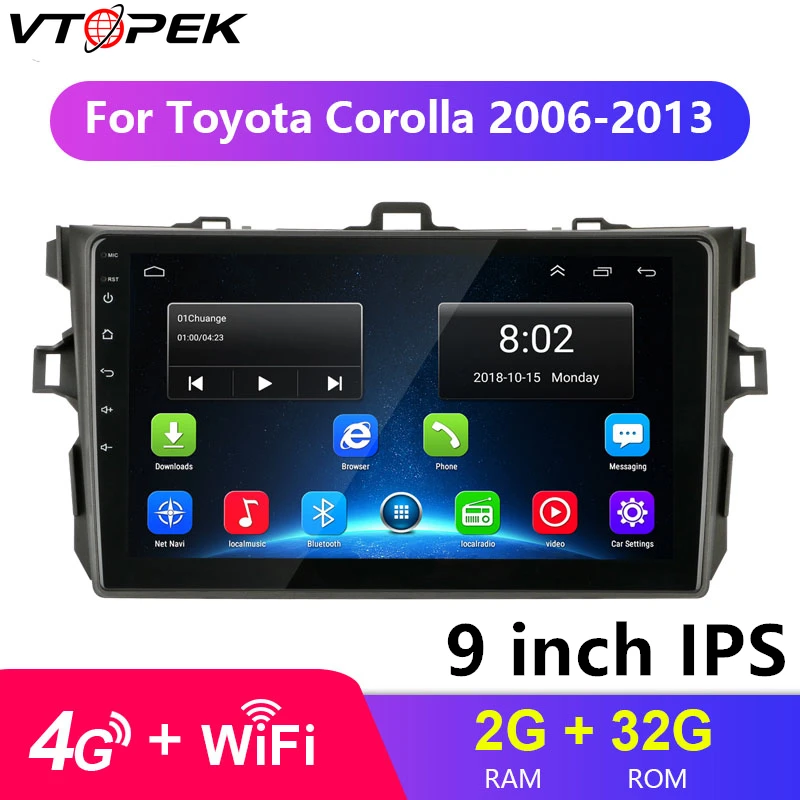 Android автомобильный радиоприемник 9 &quotips 4G + WiFi мультимедийный проигрыватель для