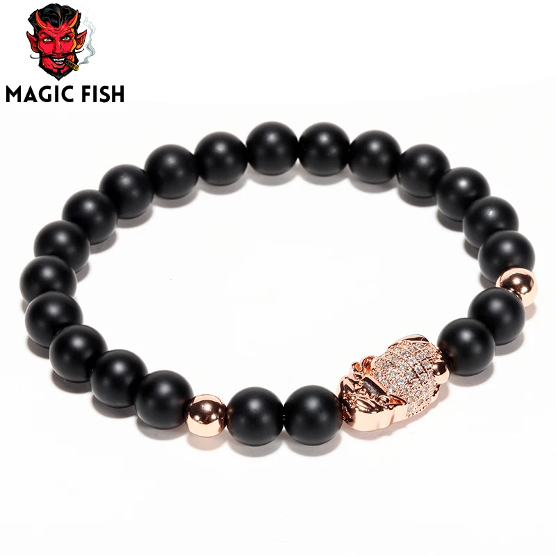 Magic fish браслеты натуральный камень Титан бусы цепочка Регулируемый