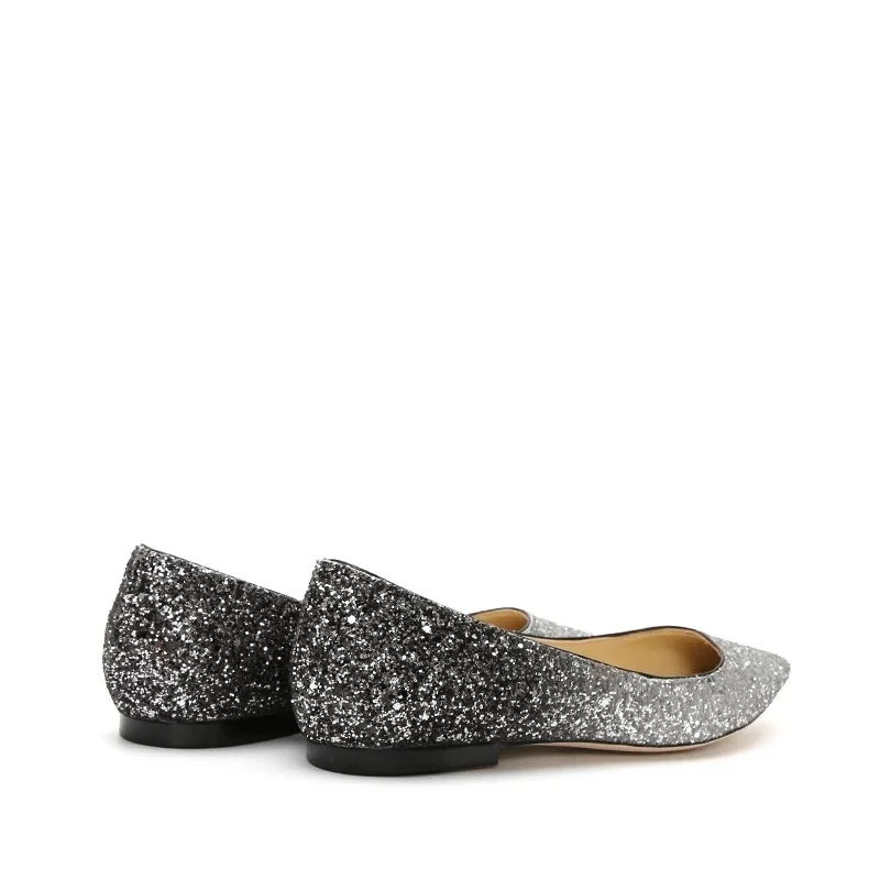 Женские элегантные туфли на плоской подошве с украшением в виде кристаллов