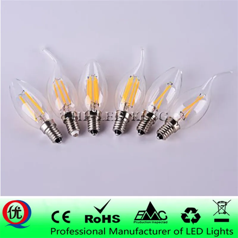 E12 E14 E27 светодиодный лампы в форме свечи C35 светильник 2W/4W/6W 110V/220V Теплый/Холодный