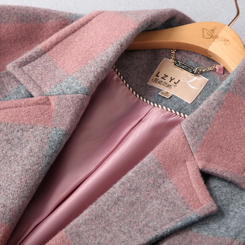 Ретро Плед Пальто Розовый|coat pink|plaid coatpink plaid coat |