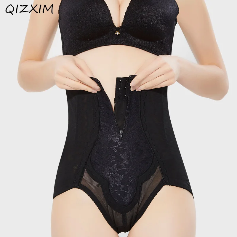 Women Slim Euramerican Style New high-waist sculpting pants large size body abdomen underwear plus fat zipper buckle pantie | Женская