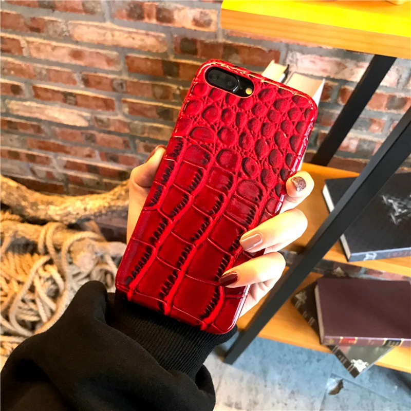 Роскошный чехол с крокодиловой кожей для iPhone 7 6 6S 8 Plus X Модный телефона из