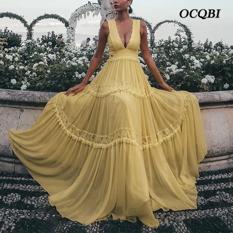 2019 женское летнее платье в богемном стиле пикантные элегантные женские вечерние