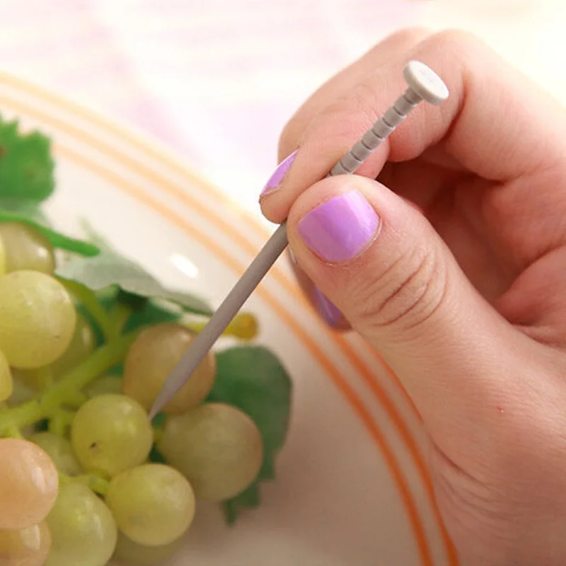 FHEAL многоразовая креативная железная гвоздь стиль пластиковая фруктовая вилка