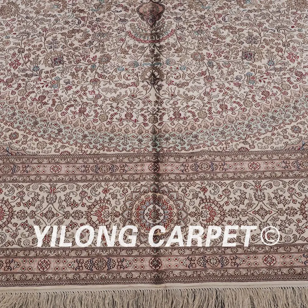 Beste Yilong 9'x12 'Handgeknoopte Perzische Traditionele Kleed Ivoor Turkse Zijde Tapijten (LH164A9x12)