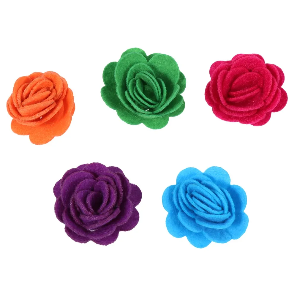 50 Pcs Simulation Felt Flower Cute Fashion Flower Appliques Exquisite Die Cut Felt Florals for Sewing DIY Crafts(Mixed Color