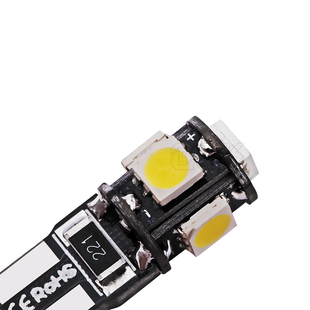 Автомобильная светодиодная лампа Canbus T10 5smd 5050 4 шт./лот W5W 194 5 светодиодов без