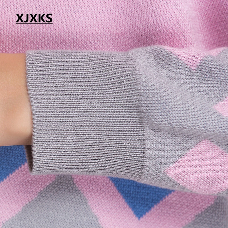 XJXKS women's pullovers sweater autumn and winter fashion pullover women heap slim basic jumper shirt | Женская одежда
