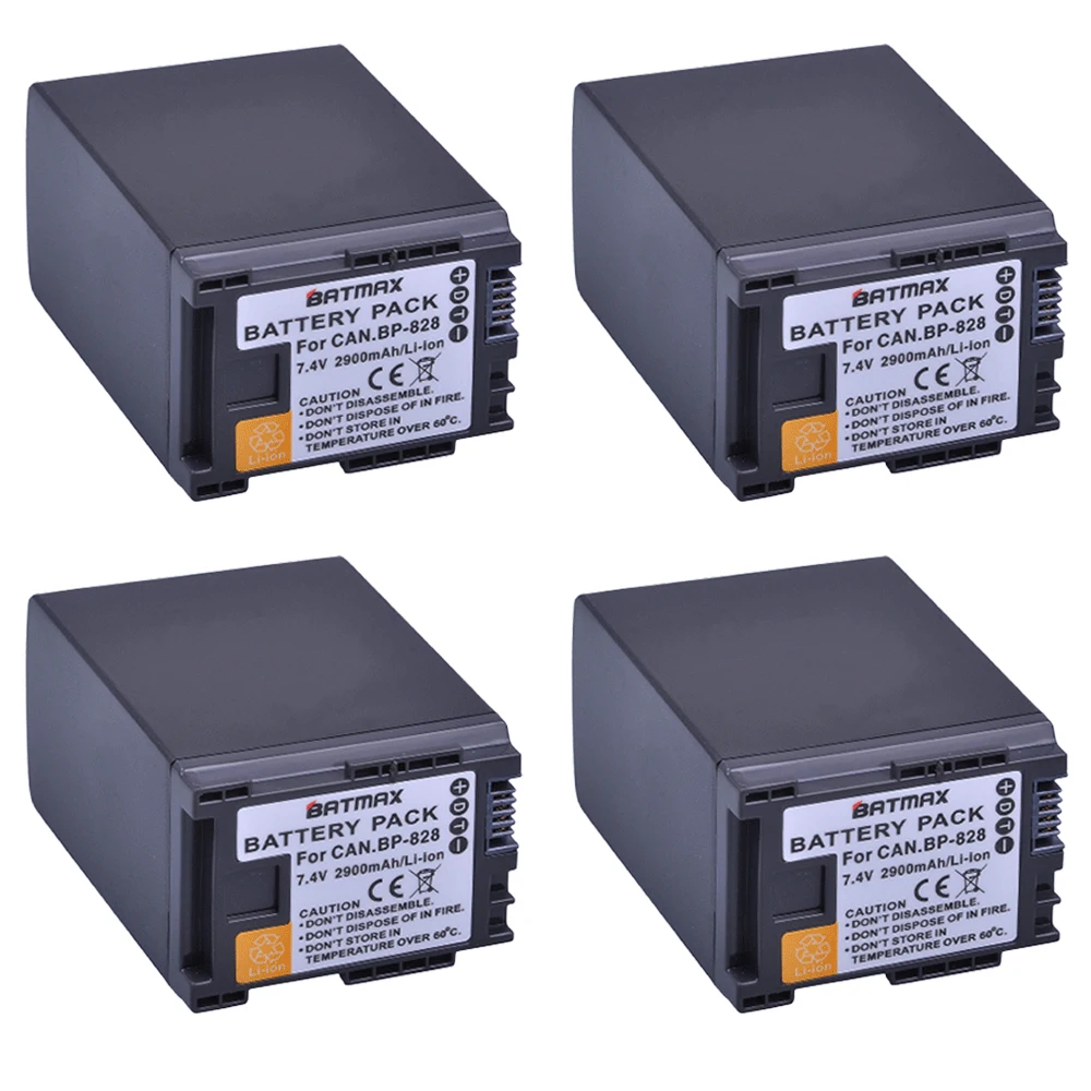 Batmax 4 шт. BP 828 Bateria BP828 литий ионный Батарея + ЖК дисплей USB Зарядное устройство для
