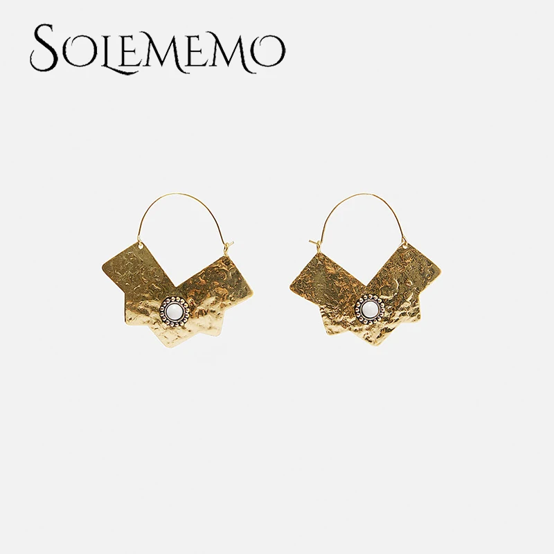 Женские Висячие серьги Solememo ZA Винтажные золотого цвета с имитацией жемчуга