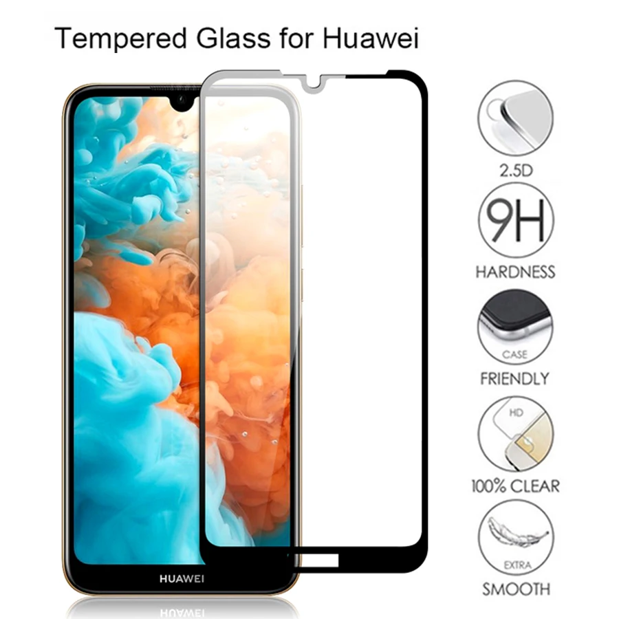 Защитное стекло для huawei y5 2019 закаленное y7 y6 pro y9 prime очки y 5 6 7 9 9y 7y 6y 5y 2019|Защитные