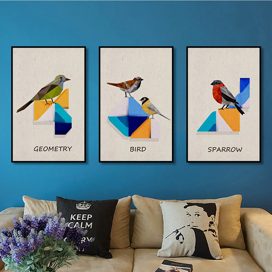 Cute Birds Paintings Prints Quotes Pictures Modern Canvas Princess Wall Art Nordic Posters Children's Room Home Decor | Дом и сад