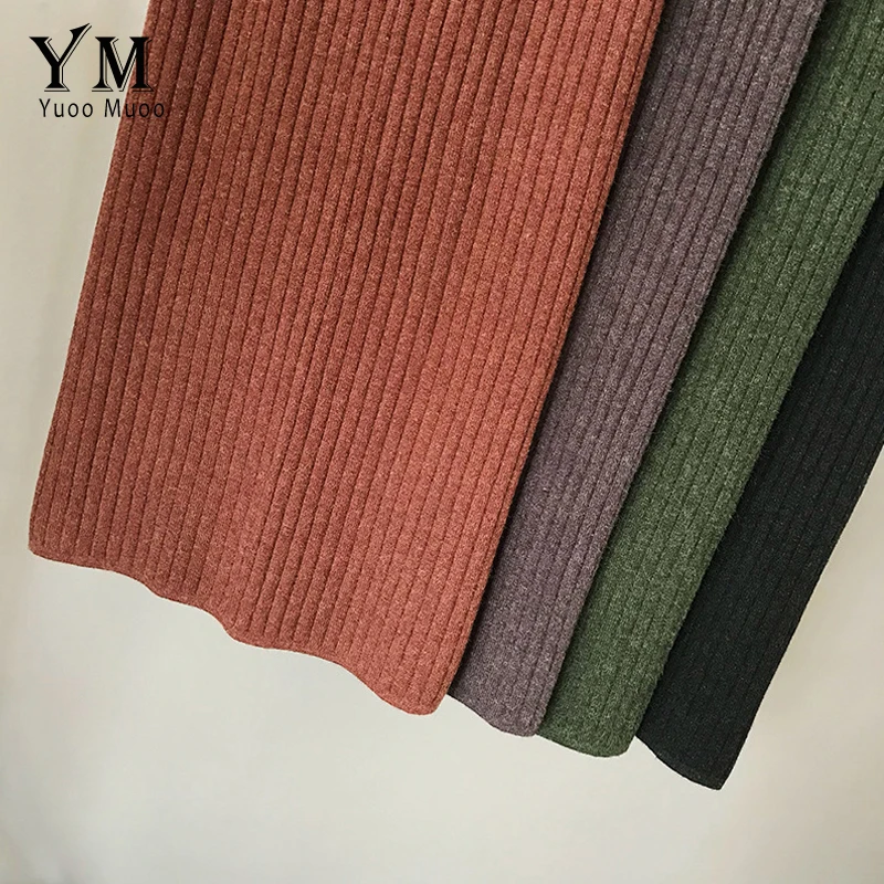 

YuooMuoo Solid Back Split Skirt for Women 2018 Thick Knit Winter Skirt Casual Female Autumn Bodycon Skirt Jupe Femme Faldas Muje