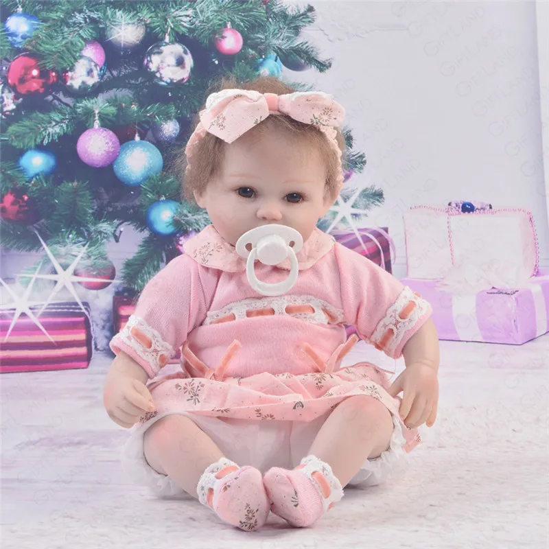 Reborn Baby Doll Bebe принцесса малыш романтический розовый Мягкая кукла для малышей