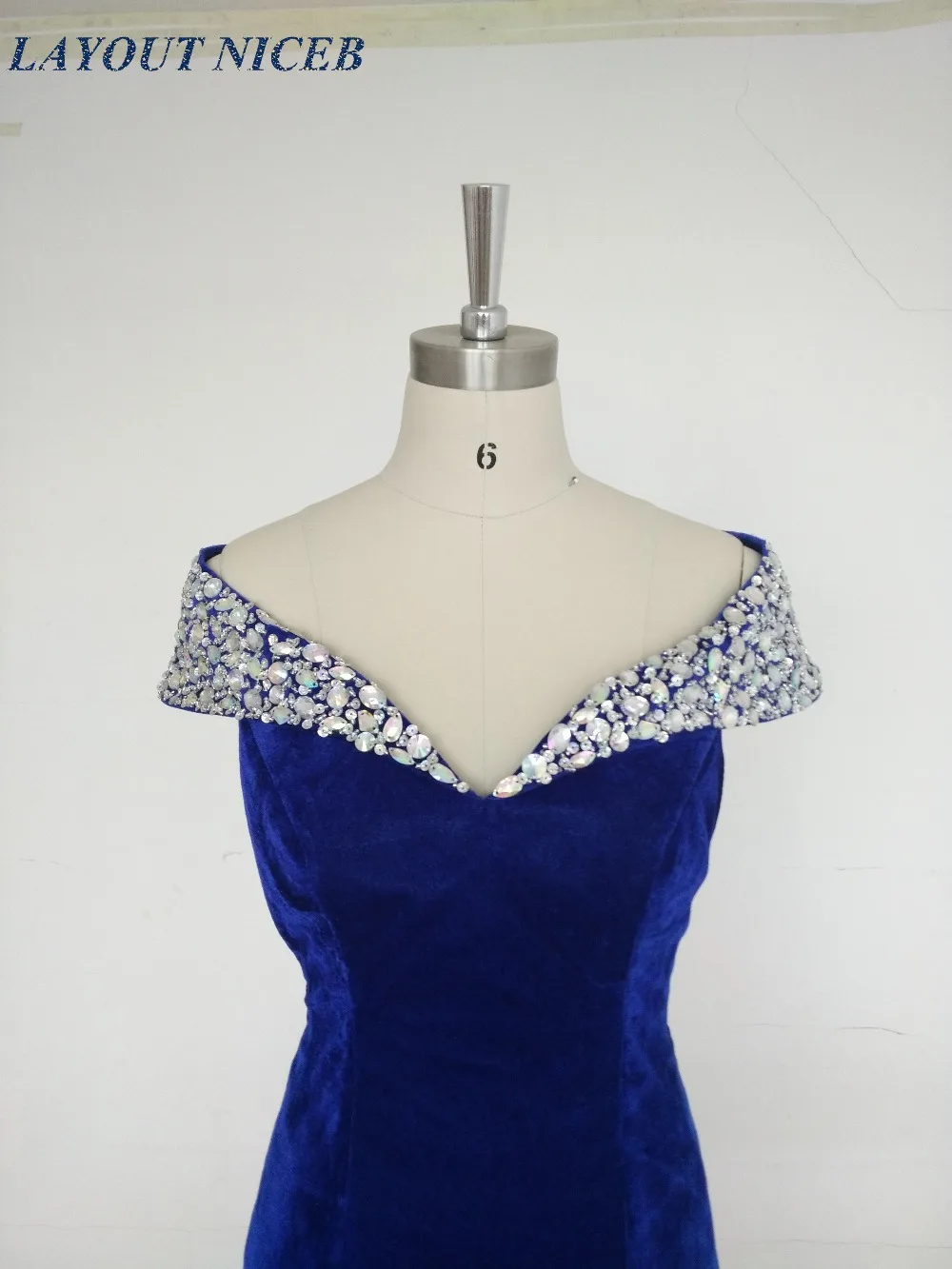 Женское вечернее платье-русалка длинное бархатное платье синего цвета с