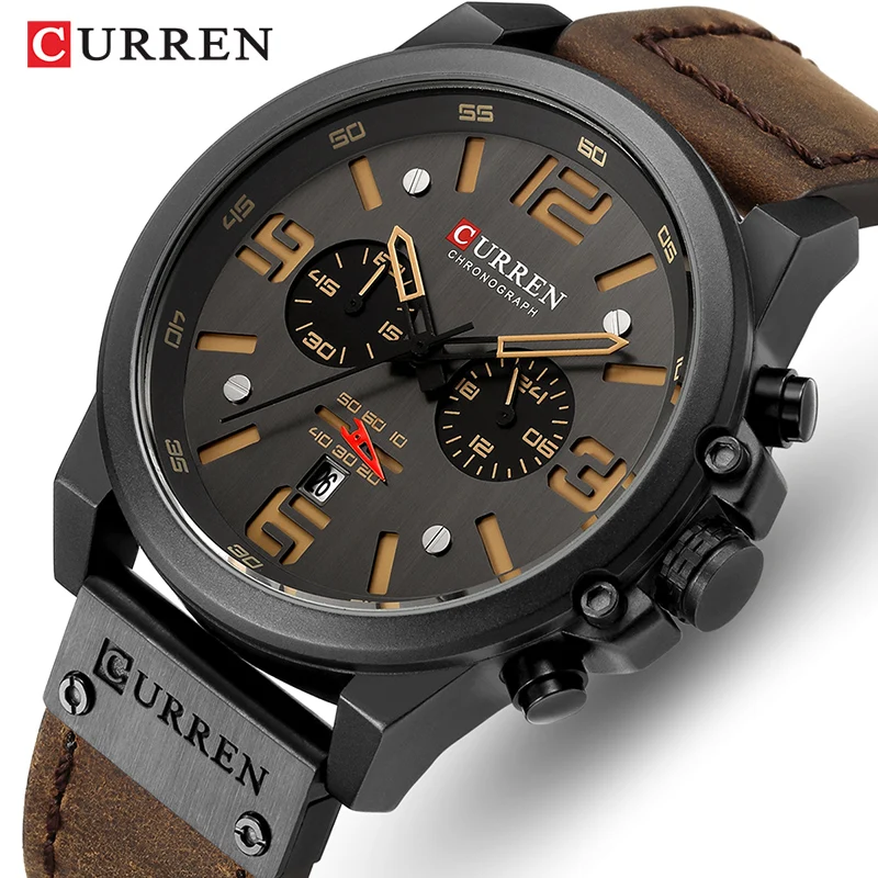 

CURREN Watch Men's Analog Quartz Wrist Watch Men Watch Top Luxury Brand Fashion Army Military Sports Watches Leather Strap Clock